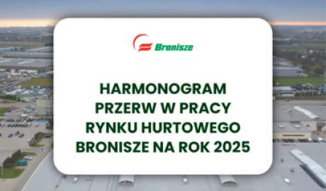 "Harmonogram przerw w pracy Rynku Hurtowego Bronisze na rok 2025"