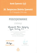 Awards podzi kowanie  wiateczna zbi rka  ywno ci 201627122016